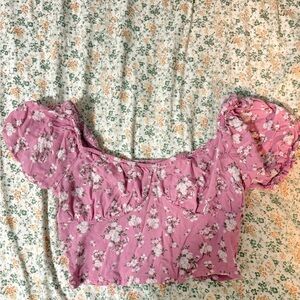 Hollister Pink Floral Blouse